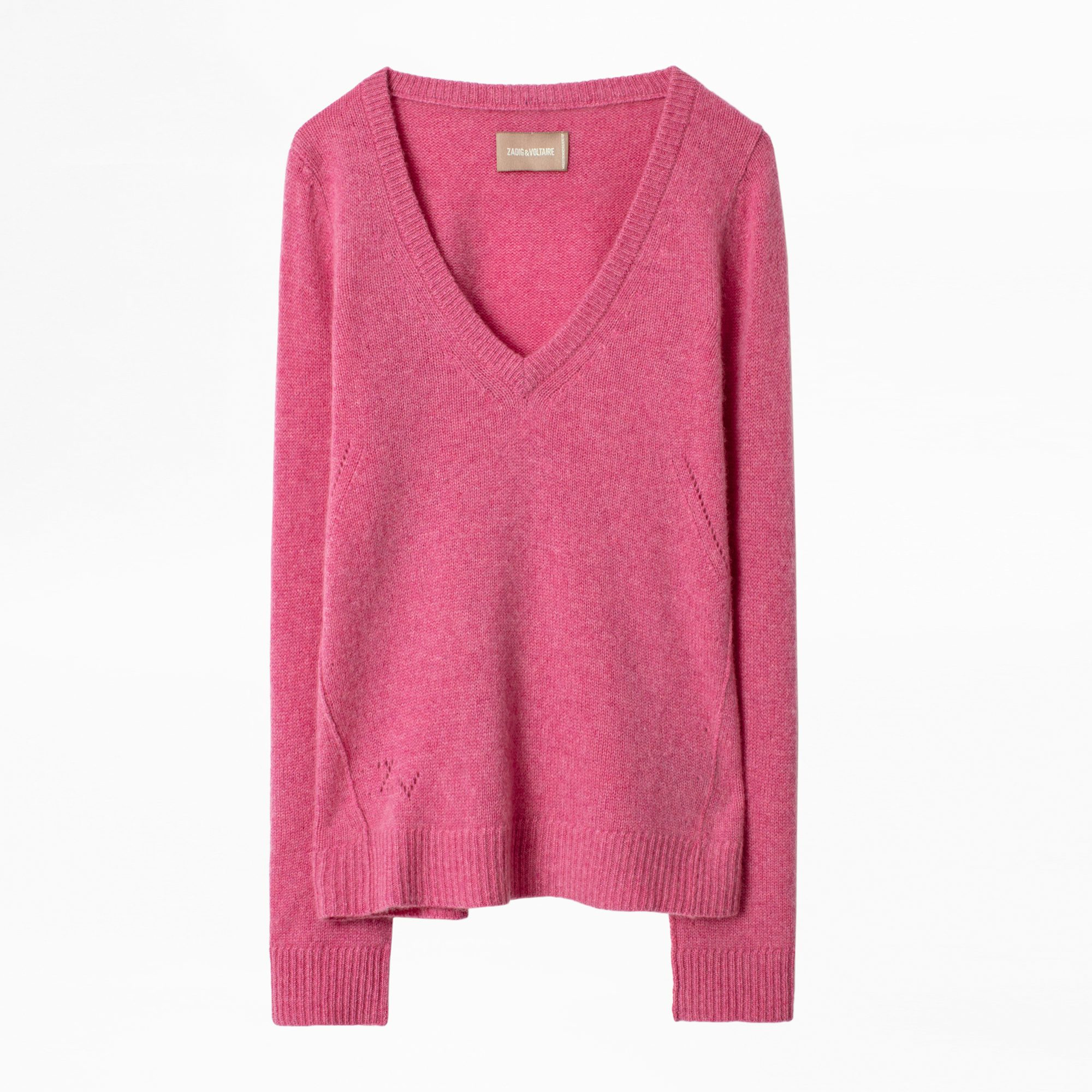 Pull Sourca Cachemire - Pull rose femme, en cachemire.